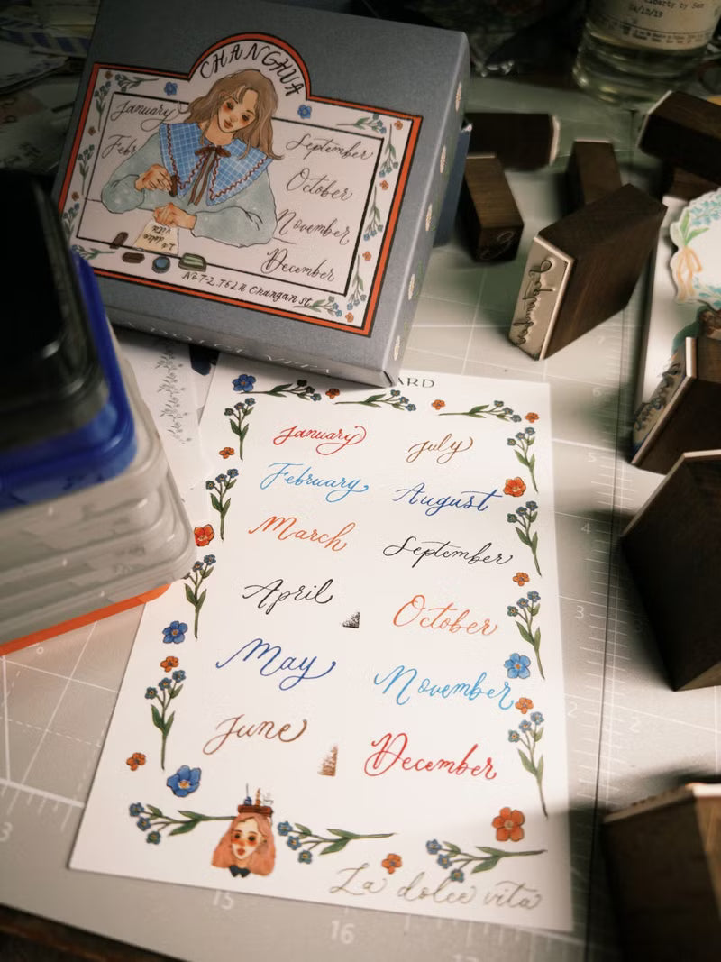 La Dolce Vita - English Months Stamp Set