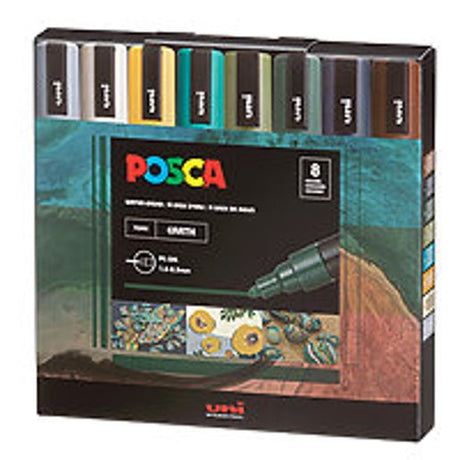 POSCA Paint Marker 8-Color PC-5M Earth Tone Set