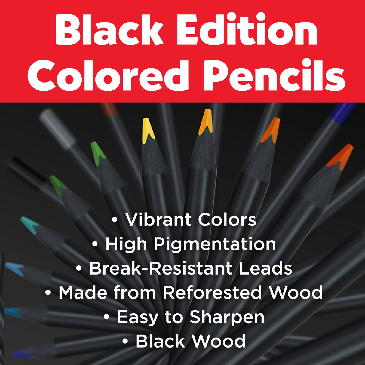 Faber-Castell Black Edition Colored Pencils - Box of 12