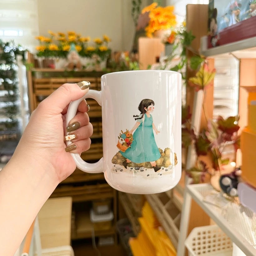 PaperaicaShop Cute Spring Girl Mug