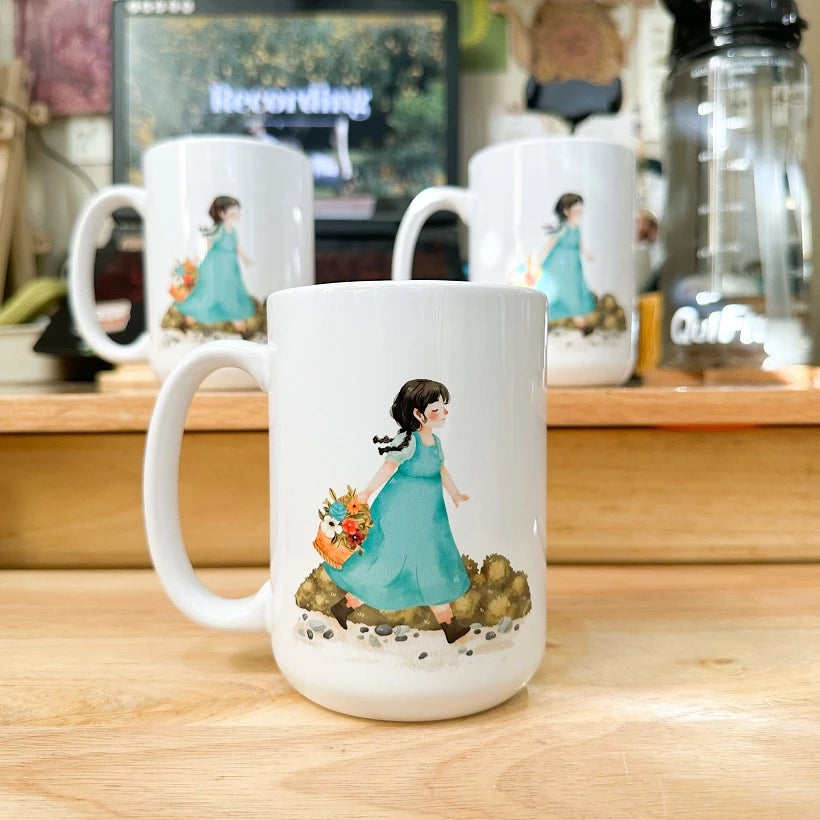 PaperaicaShop Cute Spring Girl Mug