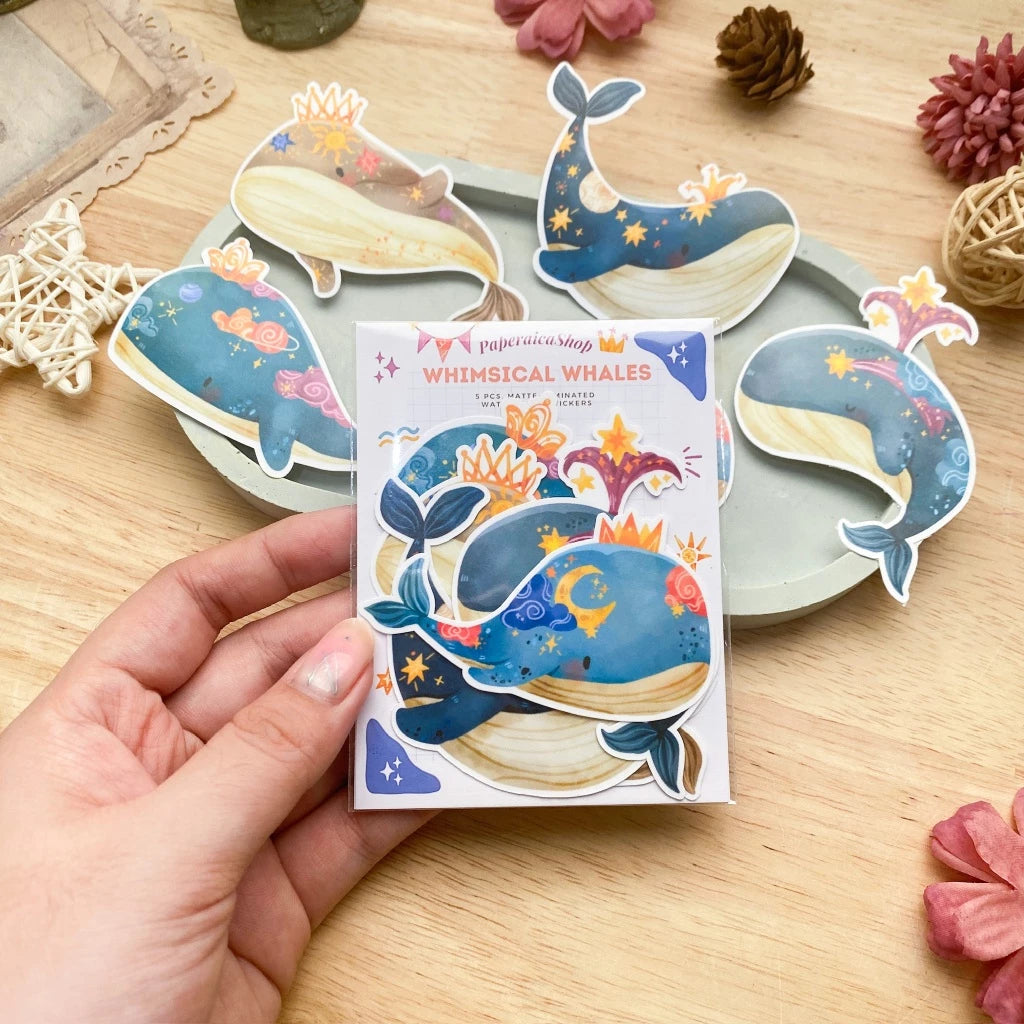 PaperaicaShop Whimsical Whales Sticker Pack