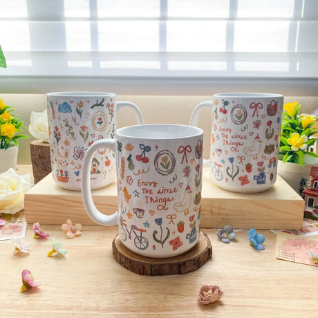 PaperaicaShop Spring Doodles, Enjoy the Little Things Mug