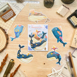 PaperaicaShop Whimsical Whales Sticker Pack