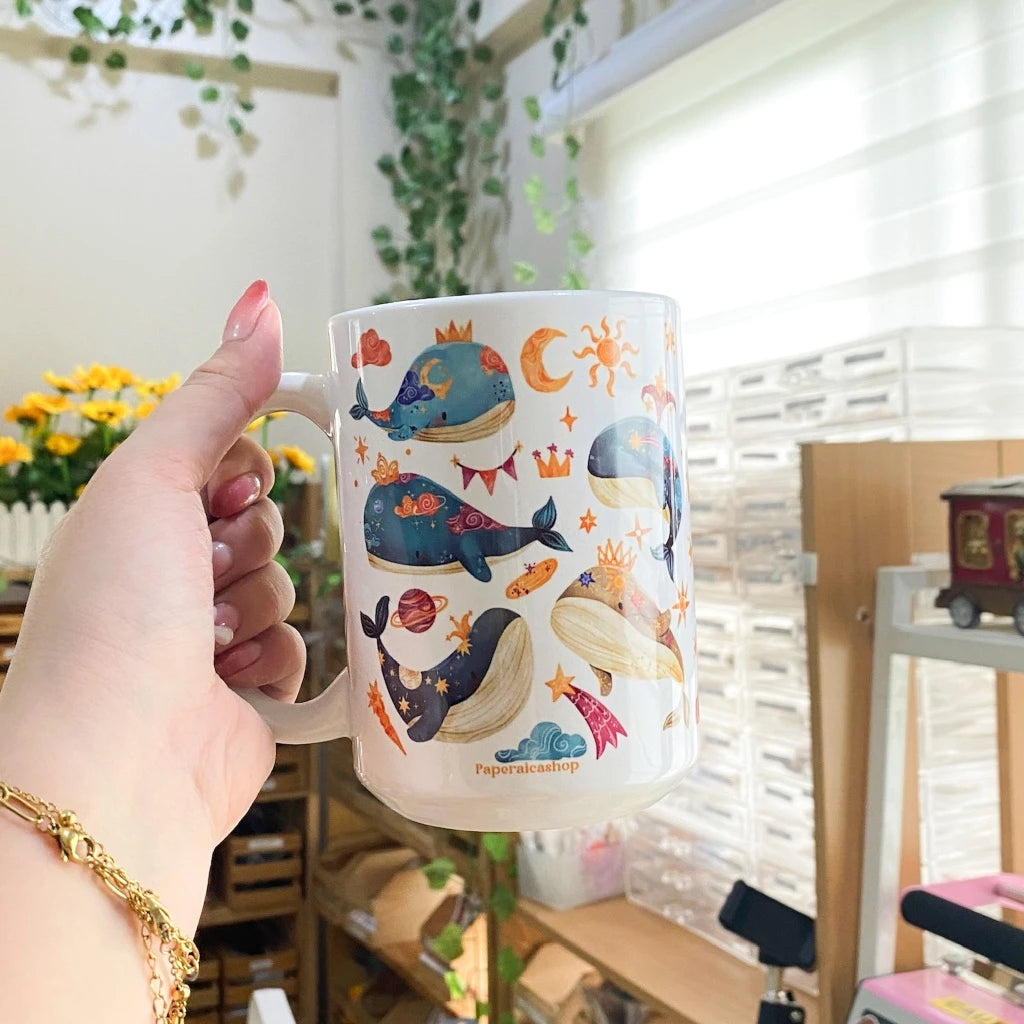 PaperaicaShop Whimsical Whales Mug
