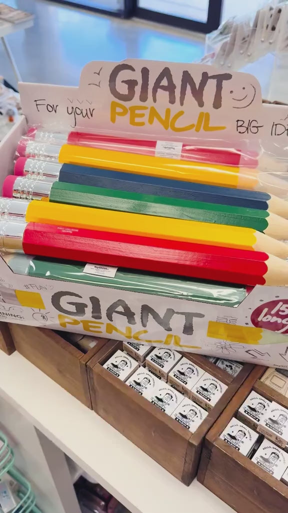 Giant Pencil, Mega Date Stamp and Giant Paper Clips