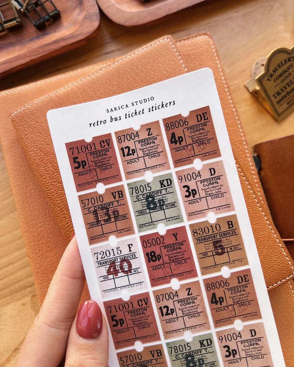 Sarica Studio Retro Bus Ticket Stickers