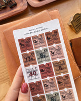 Sarica Studio Retro Bus Ticket Stickers