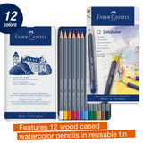 Faber-Castell Goldfaber Aqua Watercolor Pencils - Tin of 12