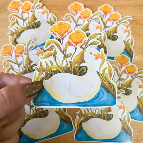 PaperaicaShop Cute Duck Vinyl Sticker