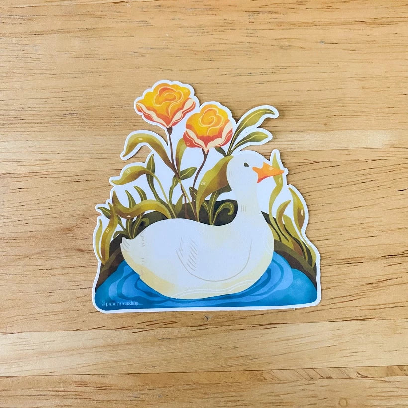 PaperaicaShop Cute Duck Vinyl Sticker