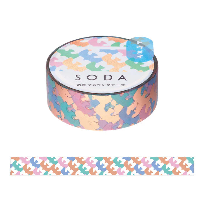 SODA Transparent Masking Tape - Bird (Pink Gold Foil)