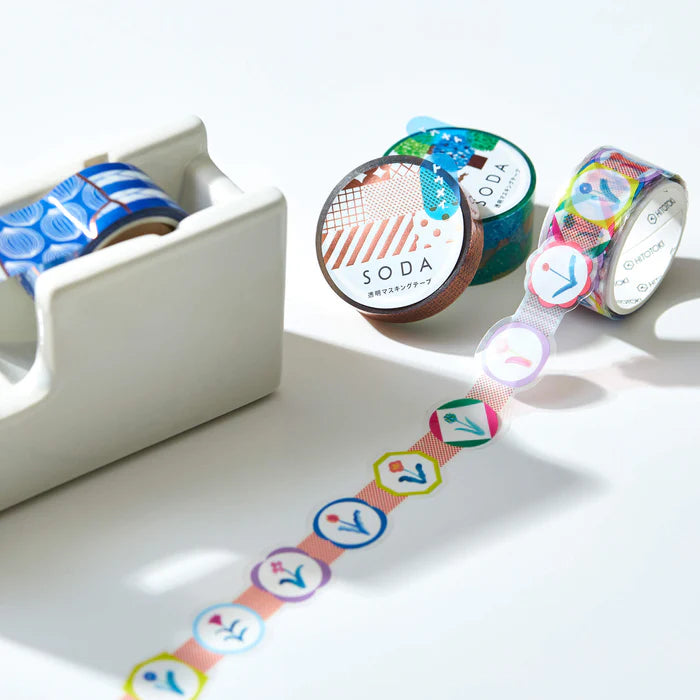 SODA Transparent Masking Tape - Pottery (Pink Gold Foil)