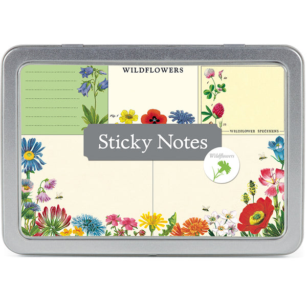 Wildflowers Sticky Notes Tin Cavallini & Co. (300 count)