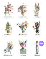 Celebrate 20 years of tokidoki with our 20th Anniversary Blind Box! This series features iconic characters reimagined in party-ready designs, including Donutella, Nijiko, Mozzarella, Adios, Mermicorno, and more—plus a special chaser, Party Bubbly! Join the celebration of two decades of signature & artwork, unforgettable characters, and kawaii culture with this must-have blind box collection for every tokidoki fan!