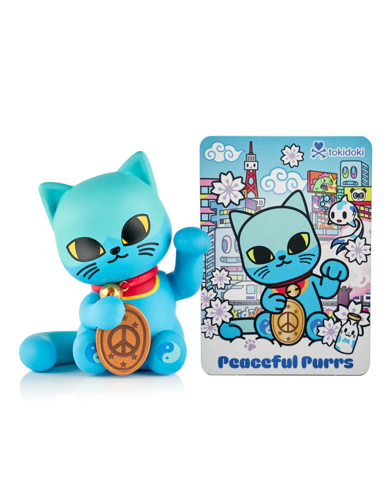 Bring a little luck into your life with tokidoki’s Lucky Cats Blind Box Series! Each collectible kitty invites a different kind of fortune—whether it’s love, success, protection, wisdom, or peace! With paws full of charm, these Lucky Cats are ready to purr their way into your heart (and your collection)! Which kind of luck will you discover? Collect them all and let tokidoki luck shine in every color!