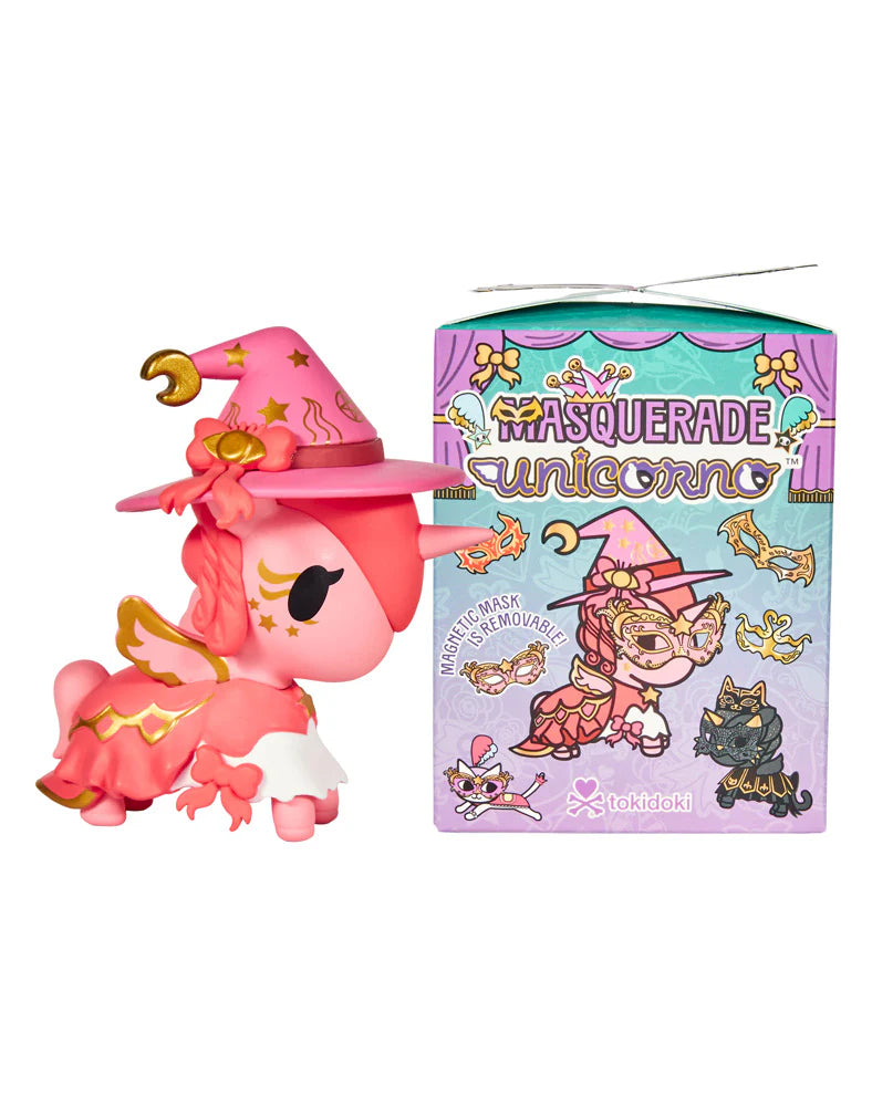 Step into a world of mystery and mischief with the Masquerade Unicorno Blind Box!&nbsp;&nbsp;Dressed to impress and ready for the grand ball, each Masquerade Unicorno features glittering masks, hidden identities, and dazzling details!&nbsp;&nbsp;Collect them all and let your Unicornos shine behind the mask!