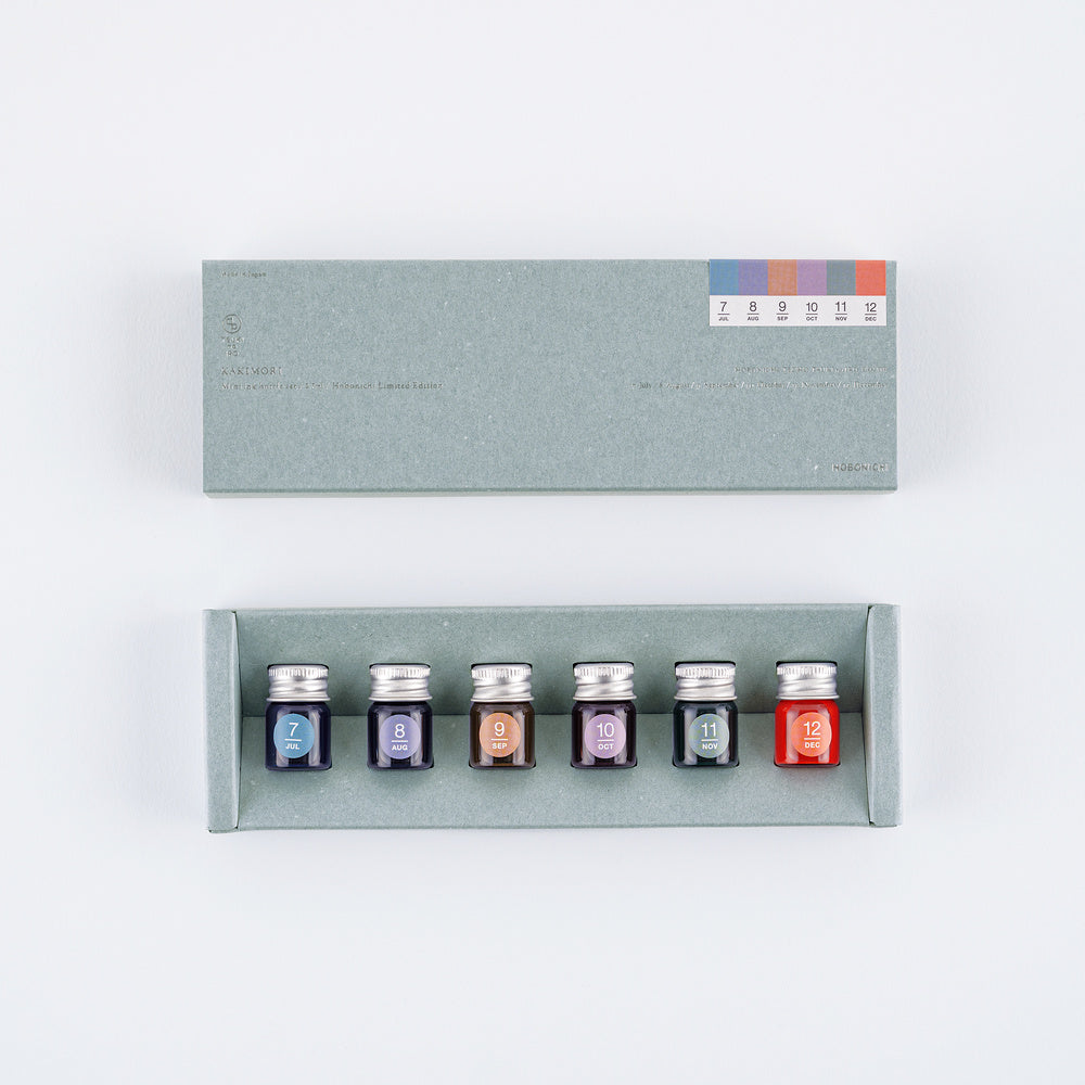 Hobonichi 2027 - Kakimori x TSUKI no IRO: Mini Ink Bottle Set (Jul-Dec)