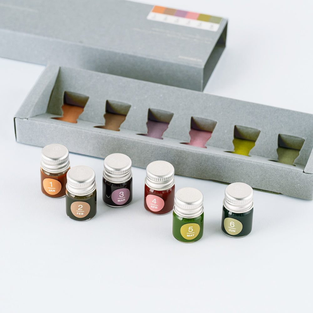 Hobonichi 2027 - Kakimori x TSUKI no IRO: Mini Ink Bottle Set (Jan-Jun)