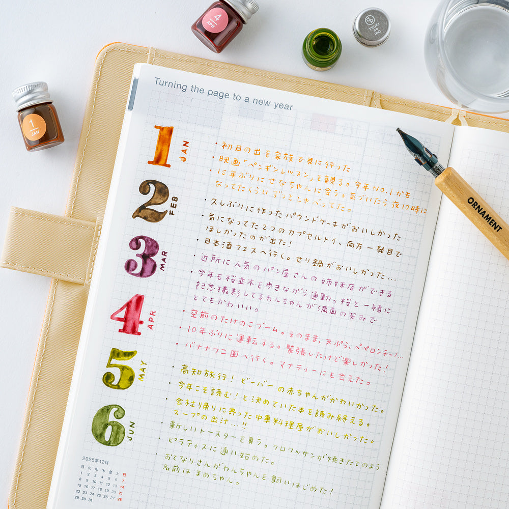Hobonichi 2027 - Kakimori x TSUKI no IRO: Mini Ink Bottle Set (Jan-Jun)