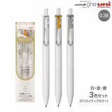 Uni-ball One White & Metallic Colors Gel Pens - Set of 3 0.38mm
