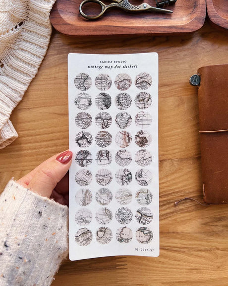 Sarica Studio Vintage Map Dot Stickers