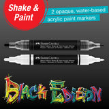 Faber-Castell Black Edition Shake & Paint Markers - Black & White 2ct