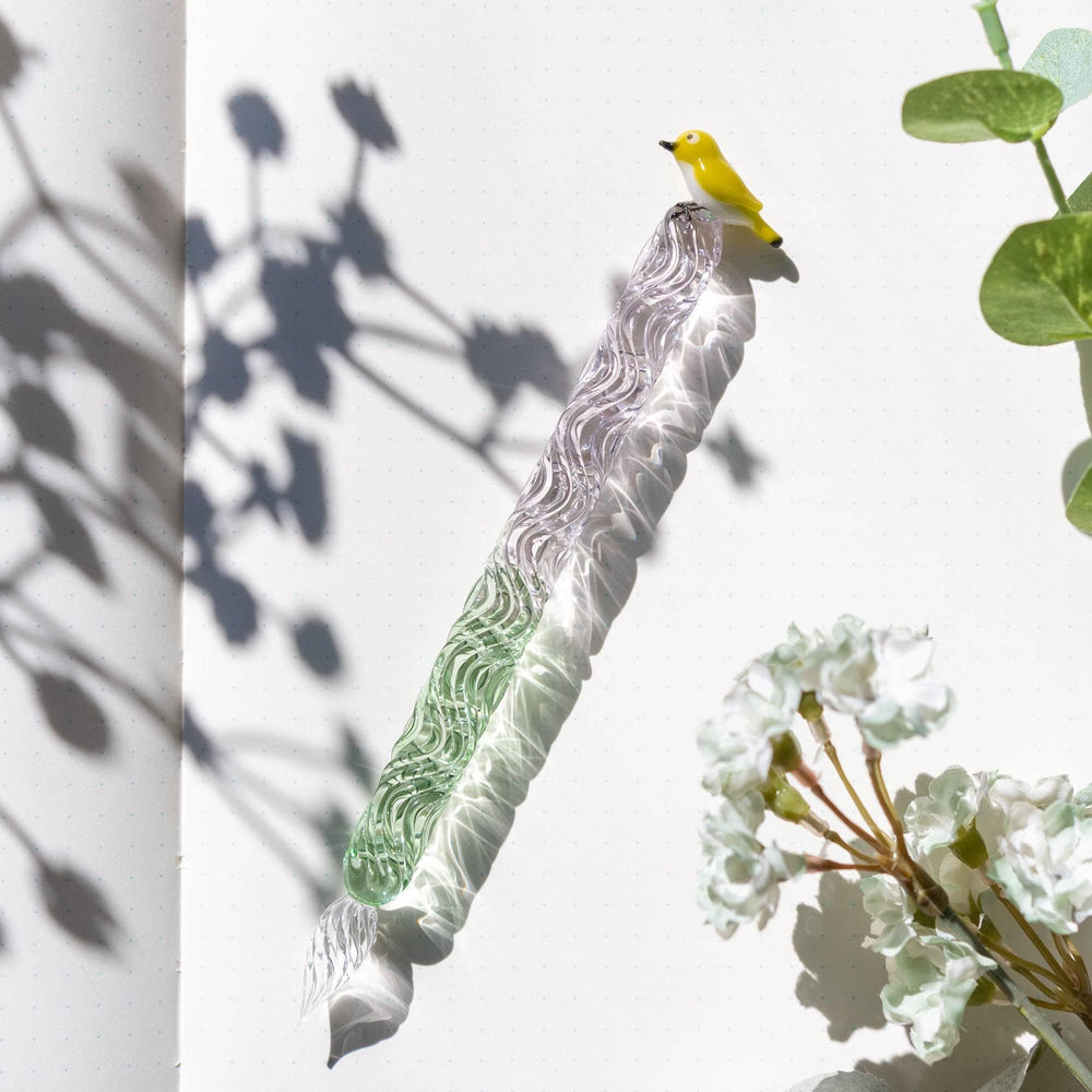 Warbling White-eye Glass Dip Pen