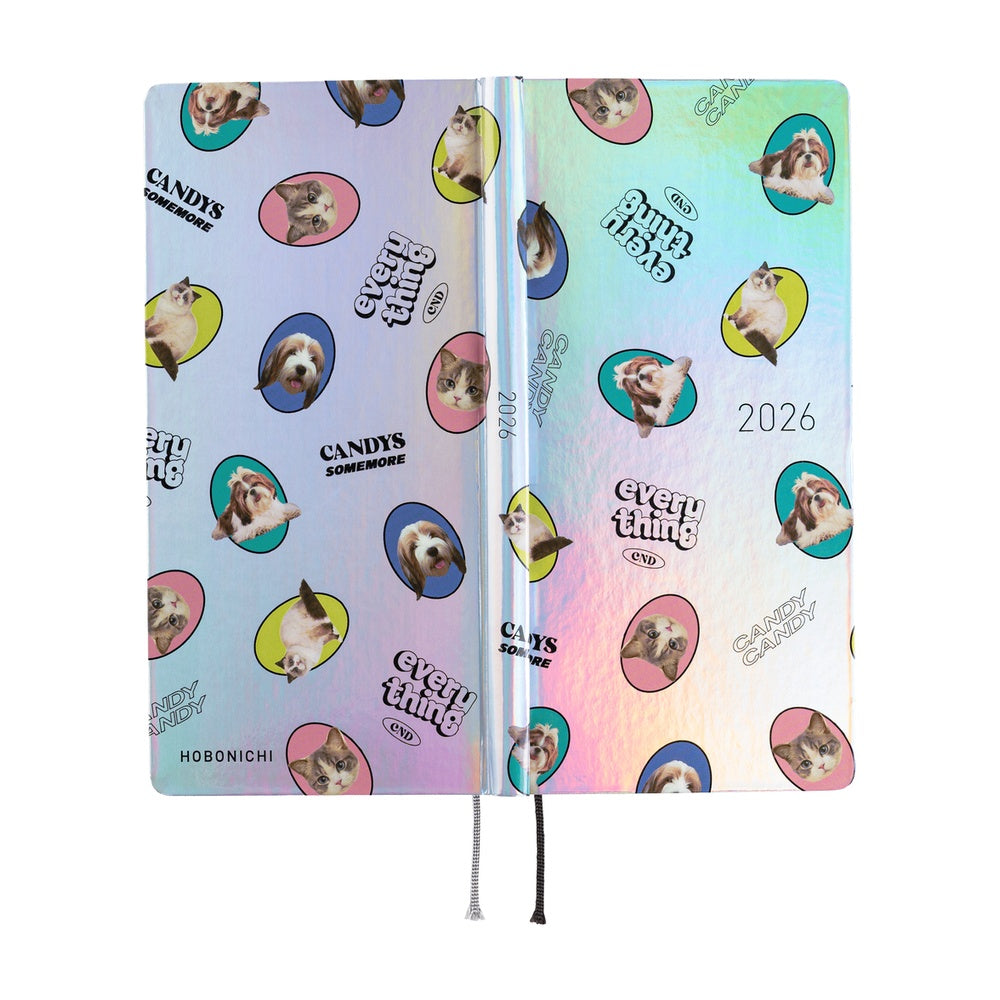 Hobonichi 2026 Weeks Candy Stripper: Random Dog & Cat (Aurora) [ENG/Tall & Slim/Jan Start]