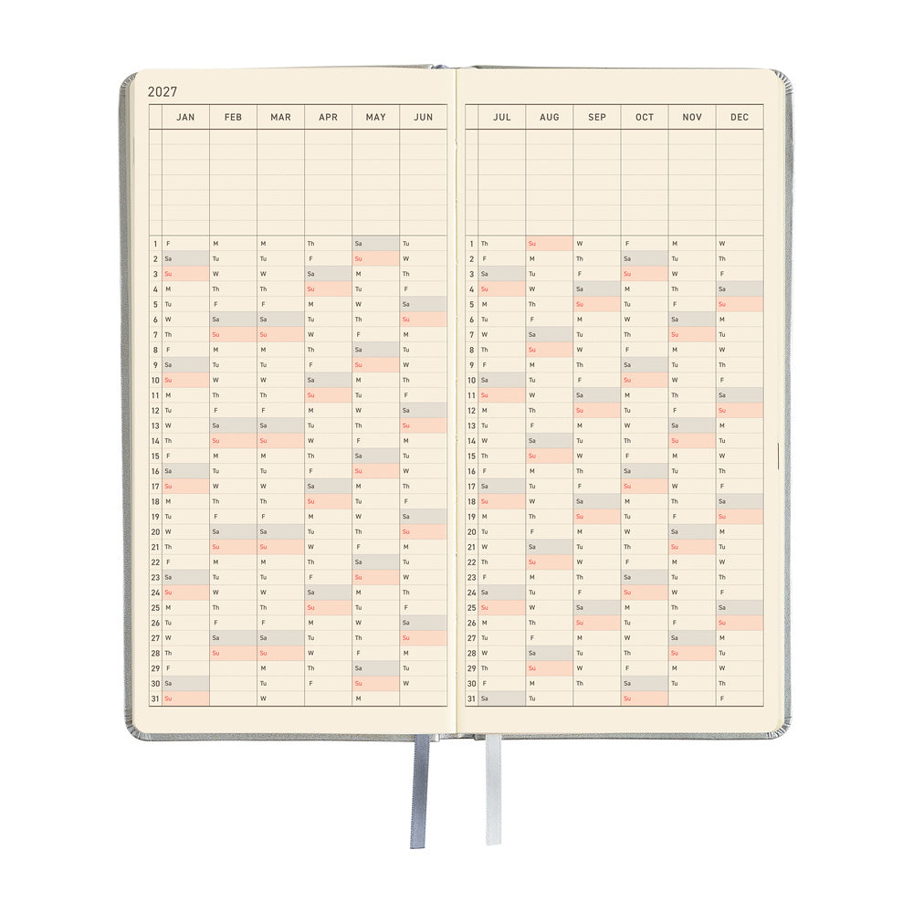 Hobonichi Techo Weeks 2027 - Leather: Noble Silver
