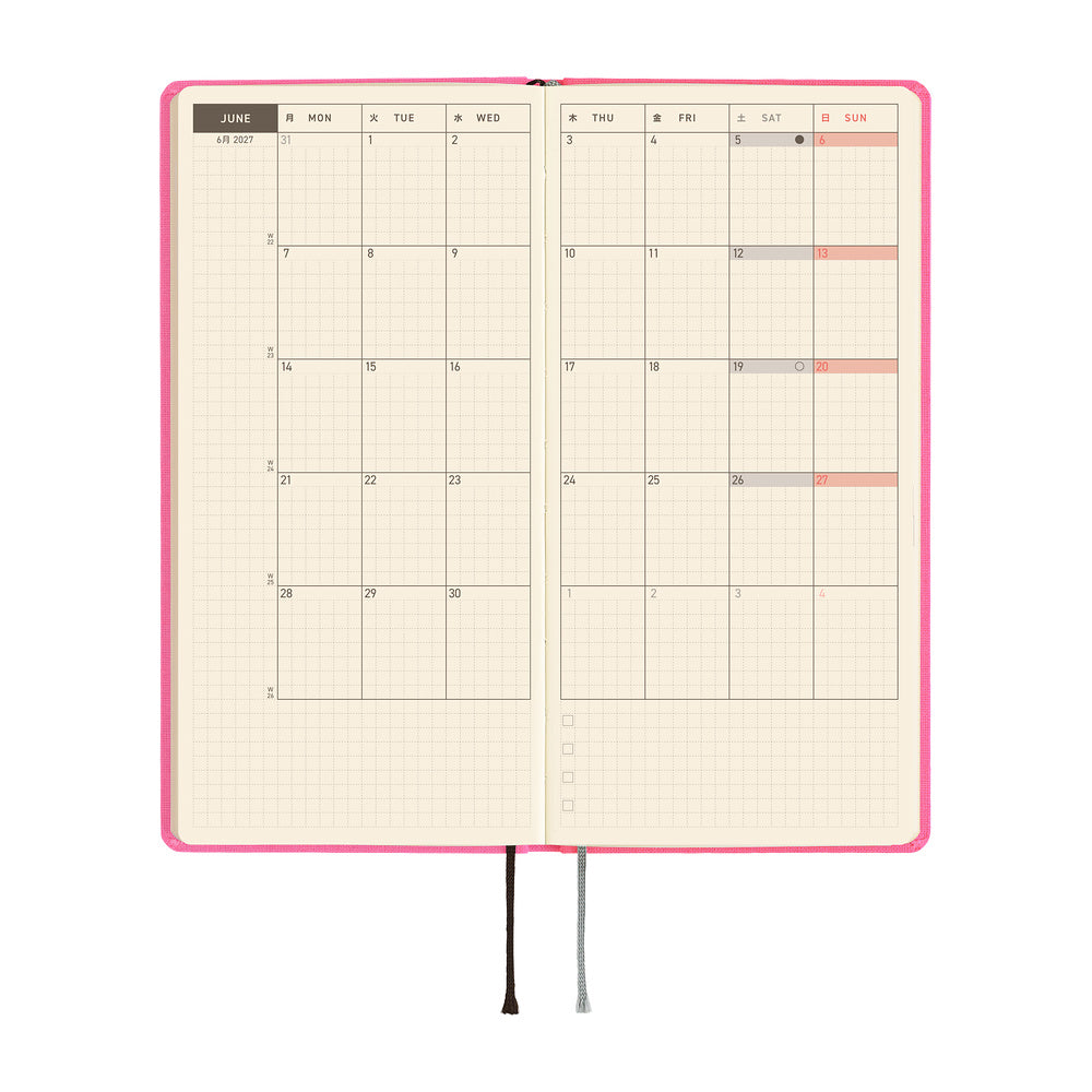 Hobonichi Techo Weeks Mega 2027 - Colors: Pink Sapphire