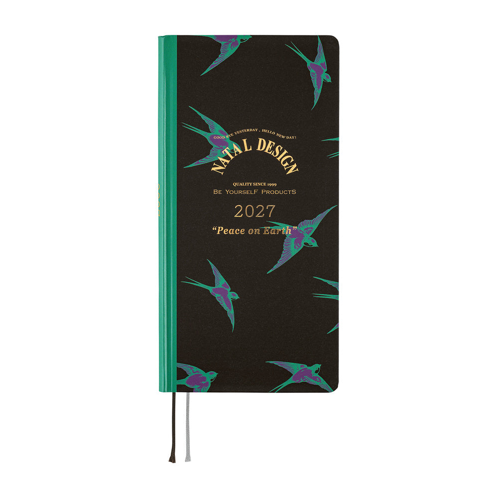 Hobonichi Techo Weeks 2027 - Natal Design: Lucky Swallow