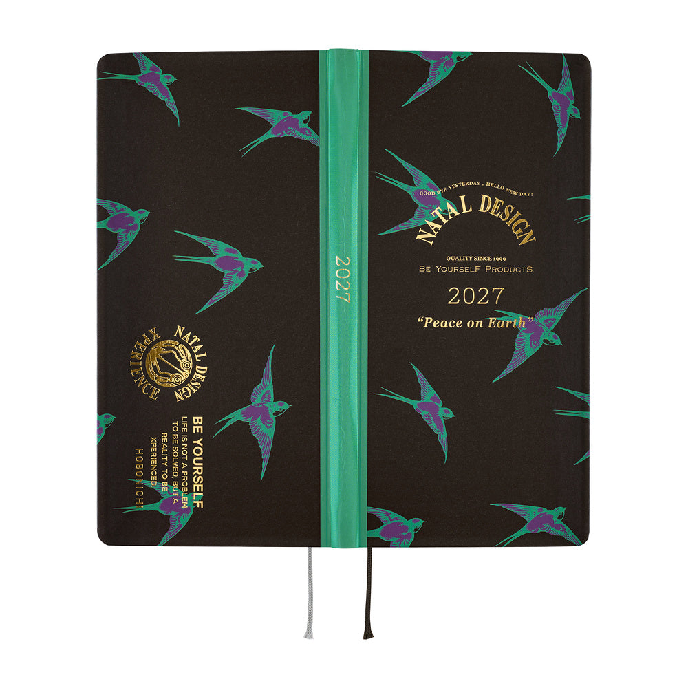 Hobonichi Techo Weeks 2027 - Natal Design: Lucky Swallow