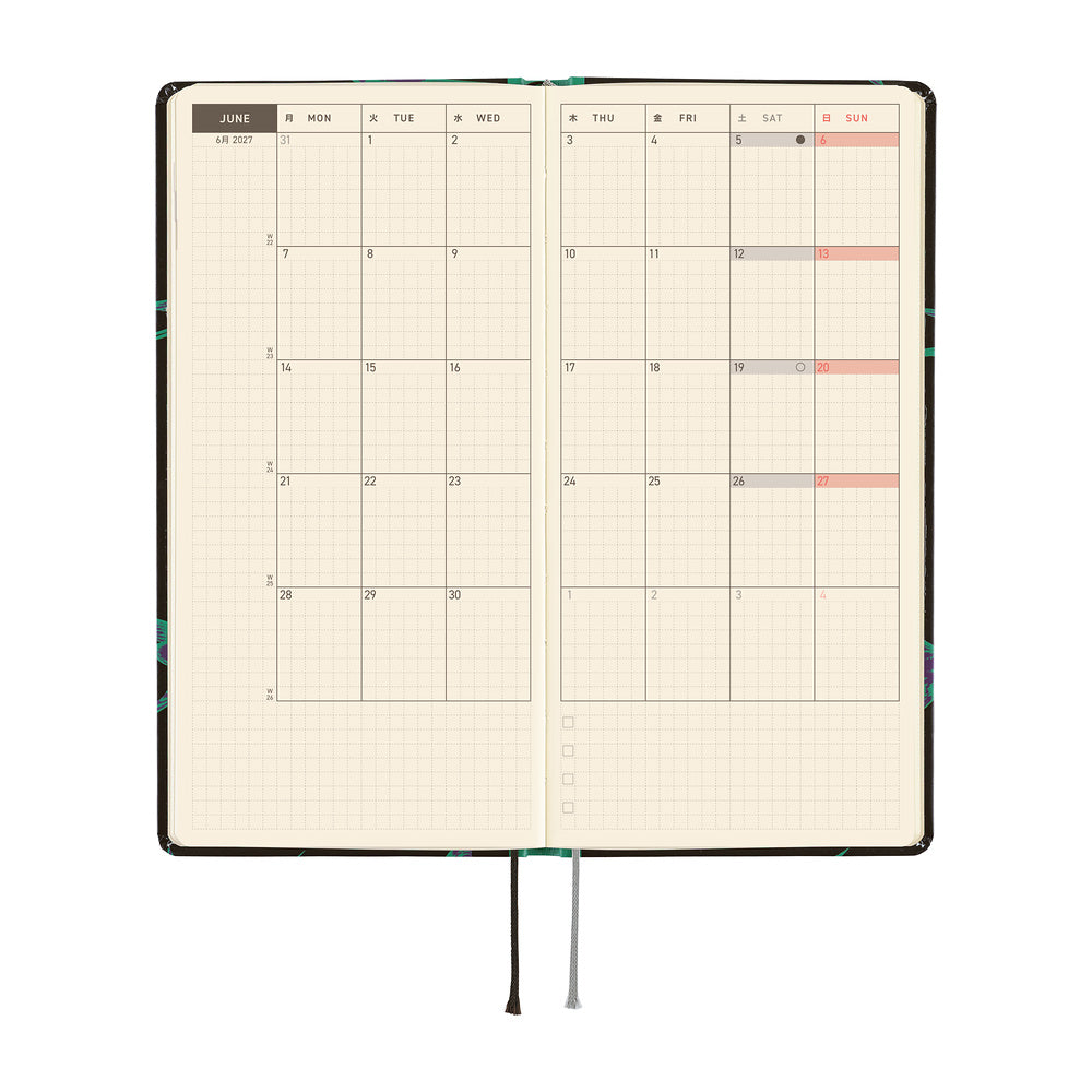 Hobonichi Techo Weeks 2027 - Natal Design: Lucky Swallow