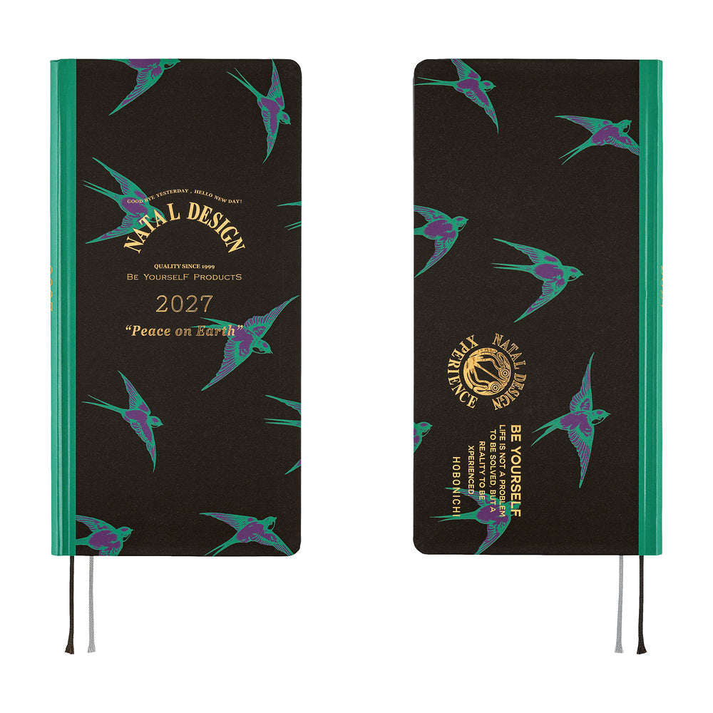 Hobonichi Techo Weeks 2027 - Natal Design: Lucky Swallow