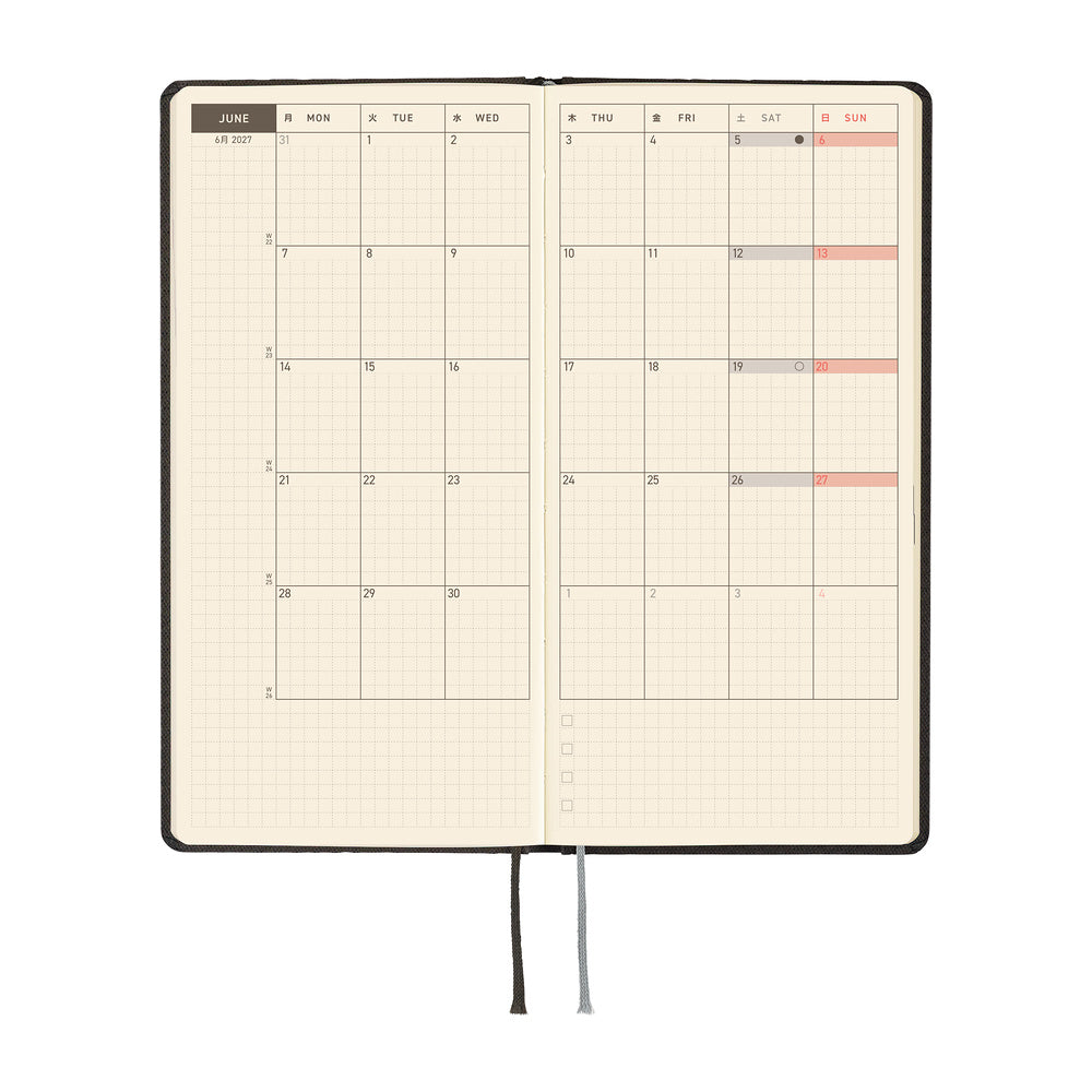 Hobonichi Techo Weeks 2027 - Paper Series: Black Argyle