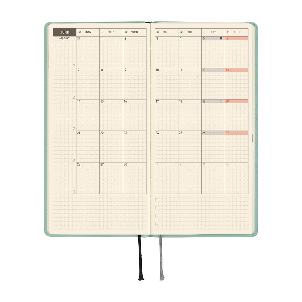Hobonichi Techo Weeks 2027 - Paper Series: Frosty Jade