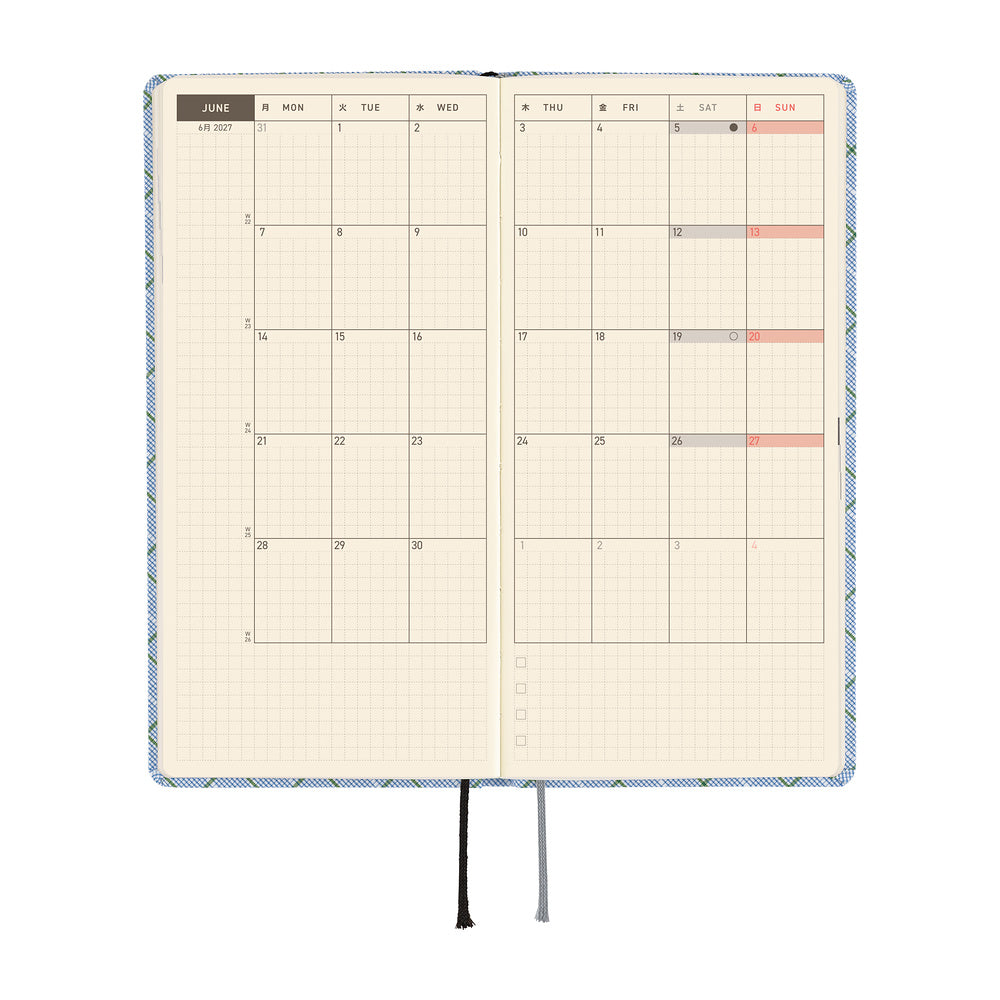 Hobonichi Techo Weeks 2027 - Shirt Fabric: Graph Plaid