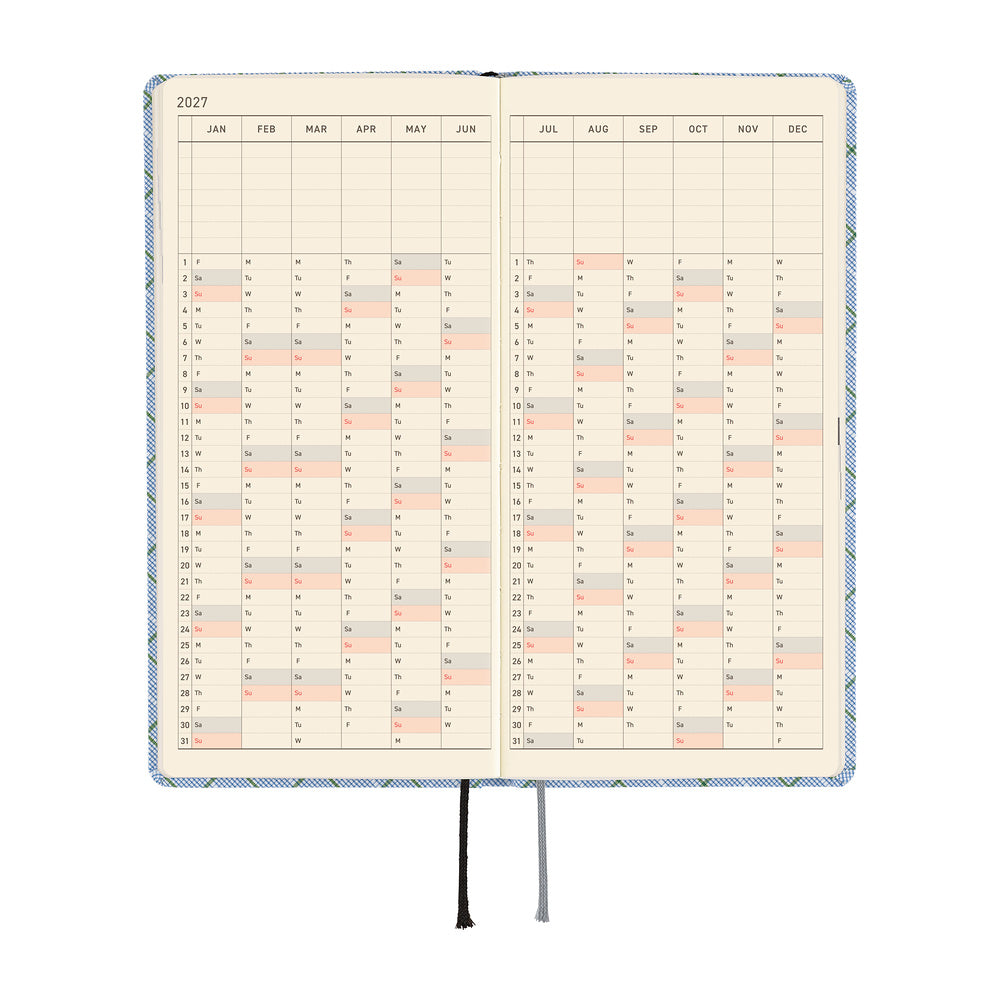 Hobonichi Techo Weeks 2027 - Shirt Fabric: Graph Plaid