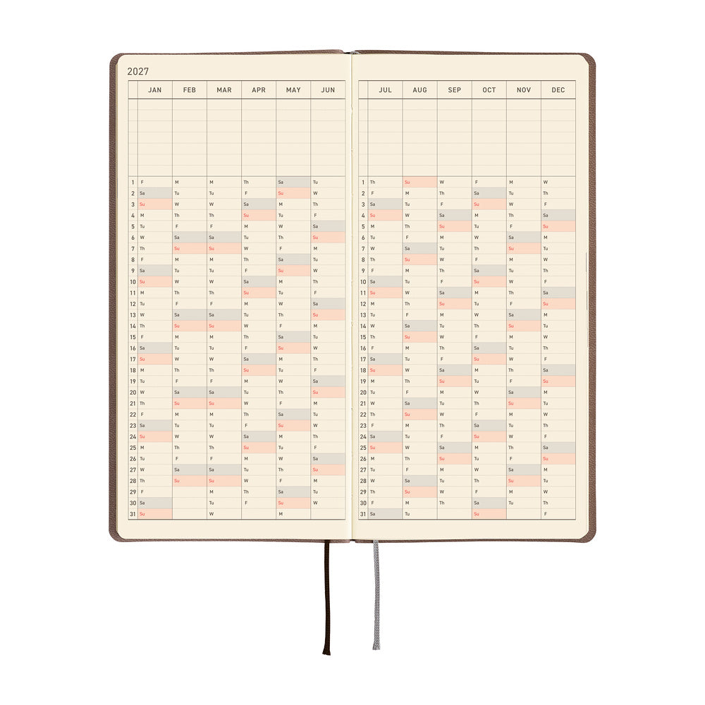 Hobonichi Techo Weeks 2027 - Smooth: Cafe au Lait