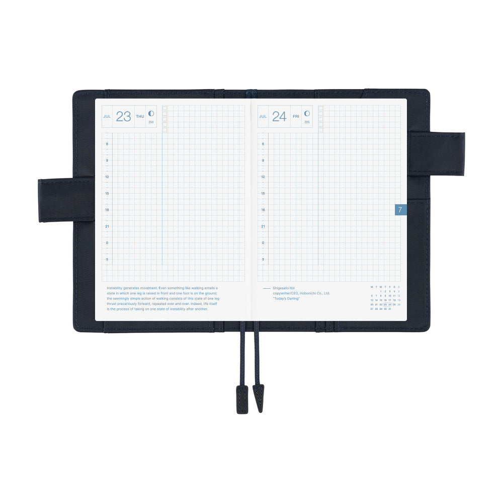 Hobonichi Techo 2026 Original Book & Cover - Colors: Black x Clear Blue [ENG/A6/Jan Start]