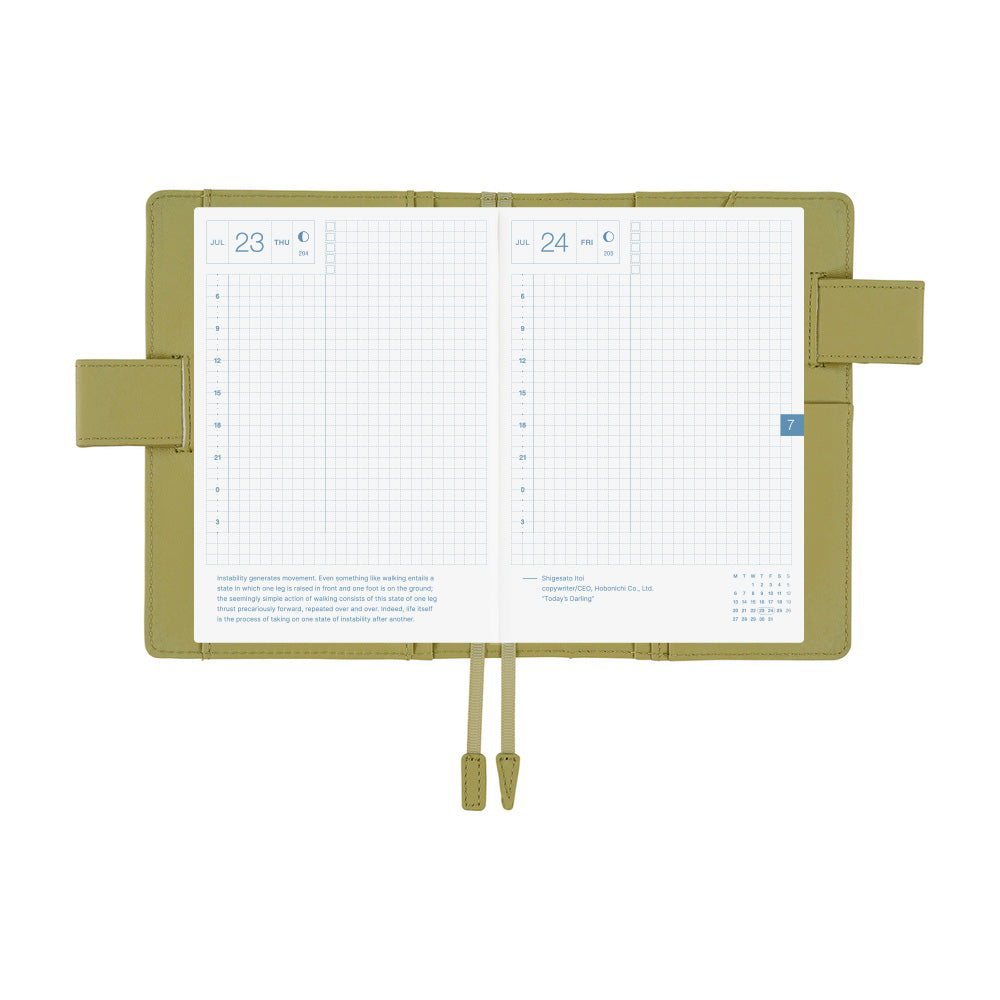 Hobonichi Techo 2026 Original Book & Cover - Leather: Sage Green [ENG/A6/Jan Start]