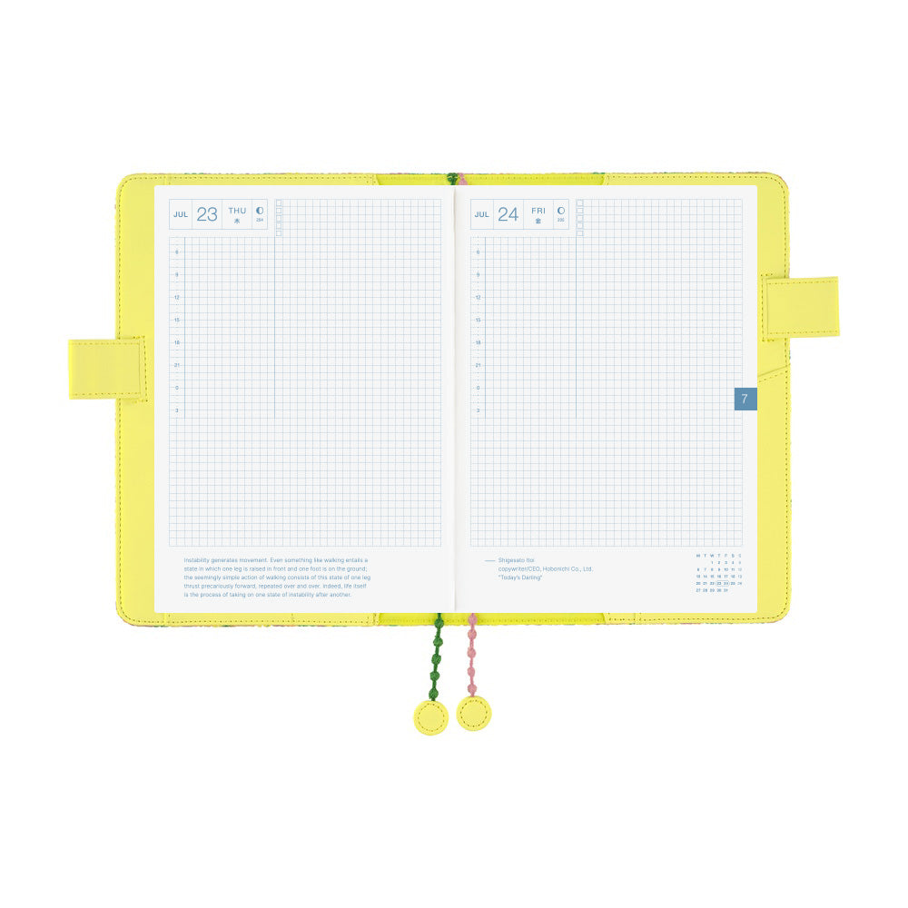 Hobonichi Techo 2026 Cousin A5 Book & Cover - mina perhonen: skyful (Yellow) [ENG/A5/Jan Start]