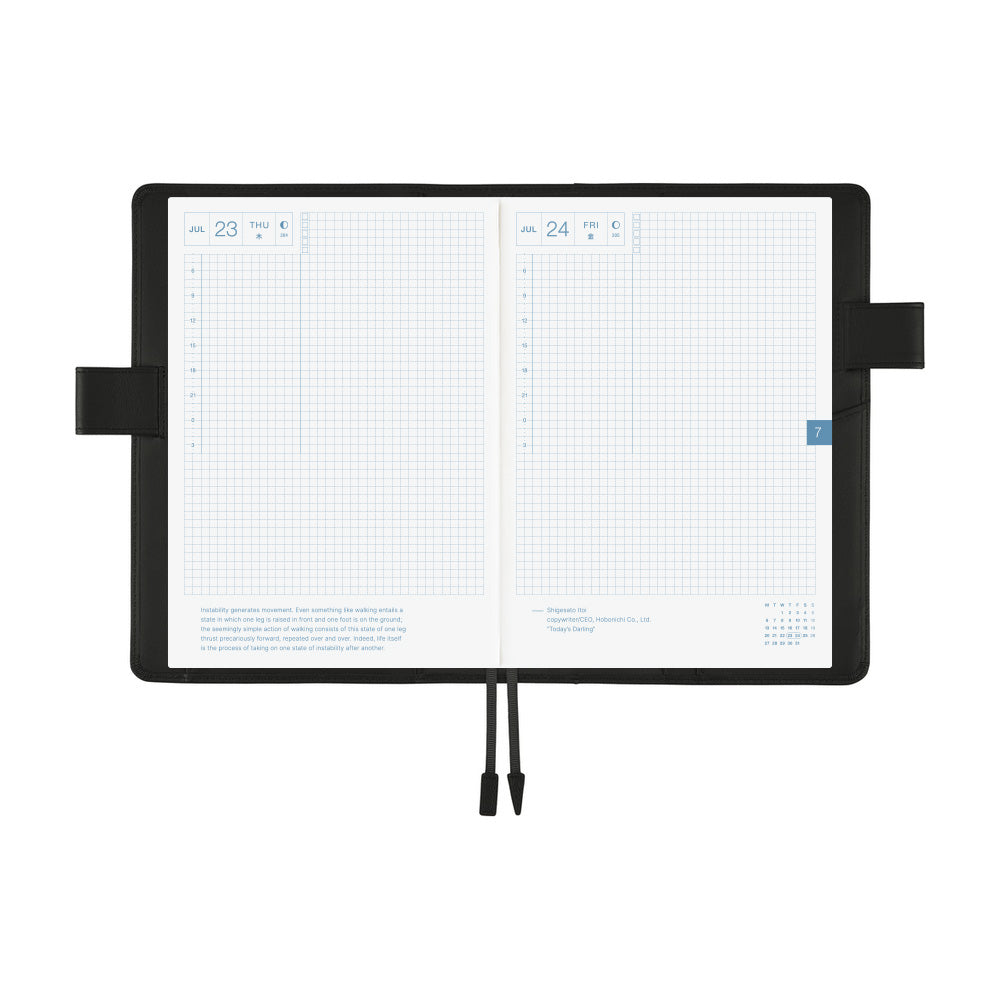 Hobonichi Techo A5 Cover - Leather: TS Basic - Black