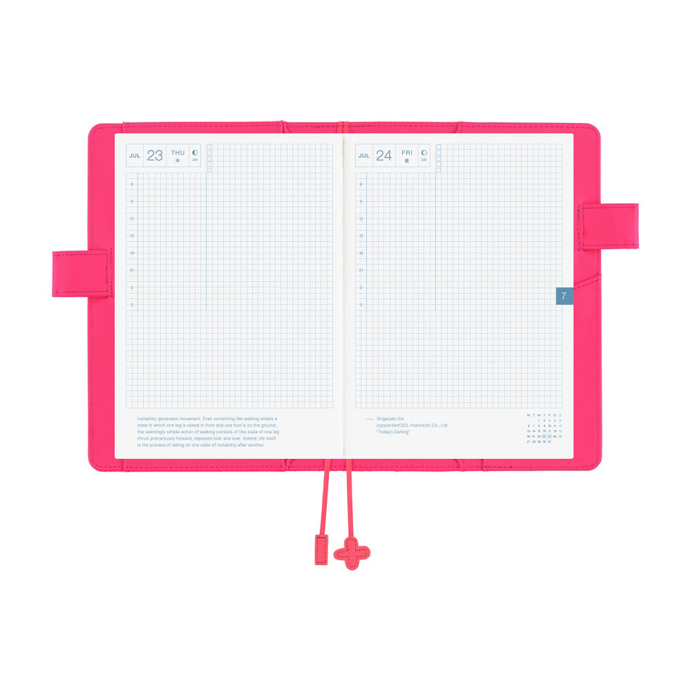 Hobonichi Techo 2026 Cousin A5 Book & Cover - Makoto Matsubayashi: Pink Flowers [ENG/A5/Jan Start]