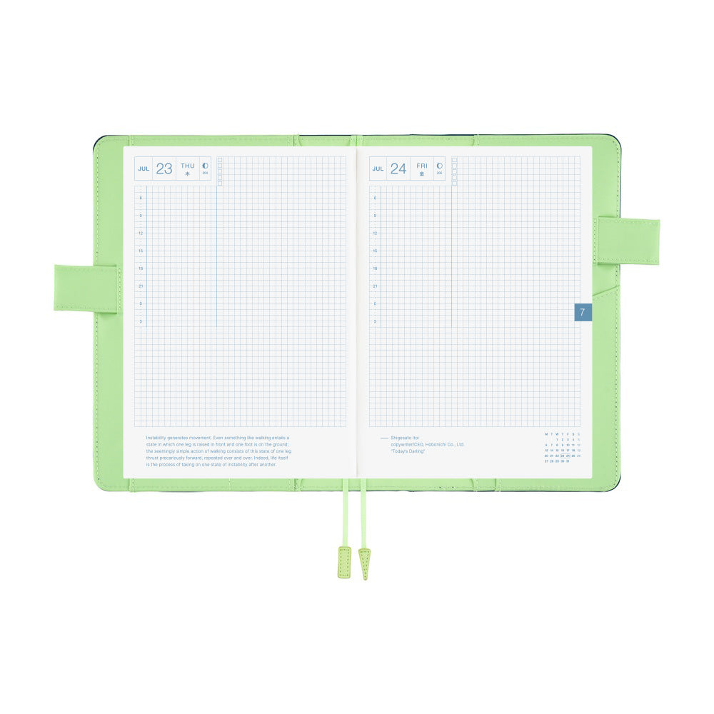 Hobonichi Techo 2026 Cousin A5 Book & Cover - Colors: Ivy Forest [ENG/A5/Jan Start]