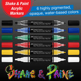 Faber-Castell Black Edition Shake & Paint Markers - Classic 6ct