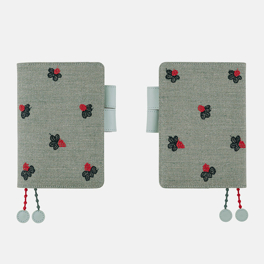 Hobonichi 2026 A6 Cover - mina perhonen: light berry (Green)