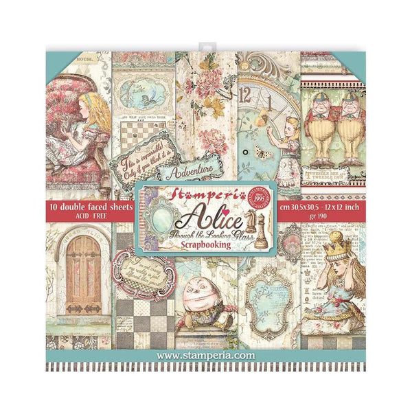 Alice Through The Looking Glass Paper Pad 12"X12" 10/Pkg