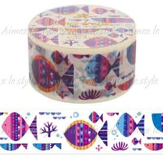 Violet Aqua Japanese Washi Tape • Underwater Decorative Tape Aimez